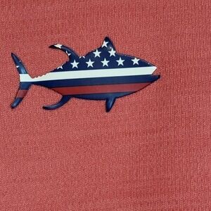 OCEAN & COAST S/S ORANGE POLO‎ MENS SZ M AMERICAN FISH LOGO